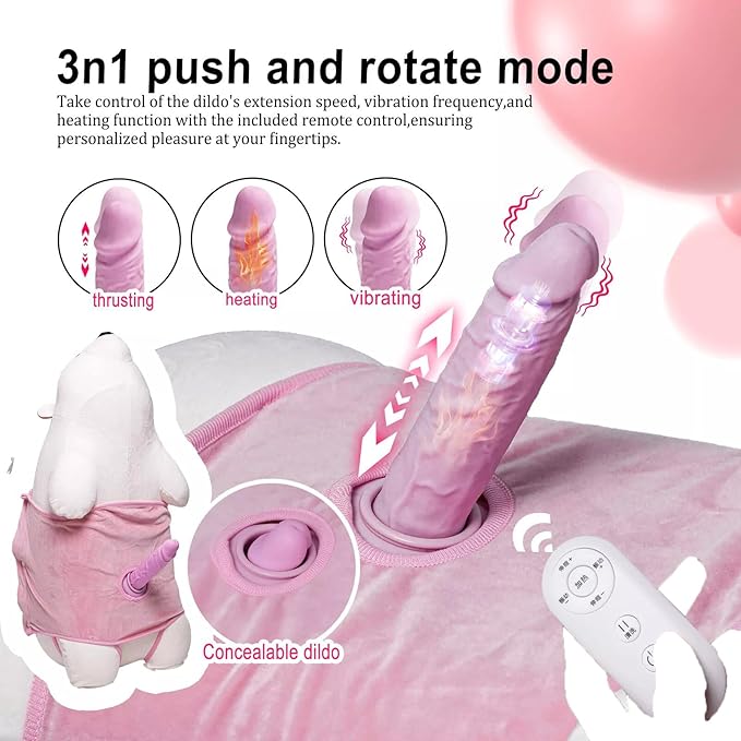 Image of Manufacturer consignment mystery doll gun machine remote control white bear doll telescopic vibration warming sex adult